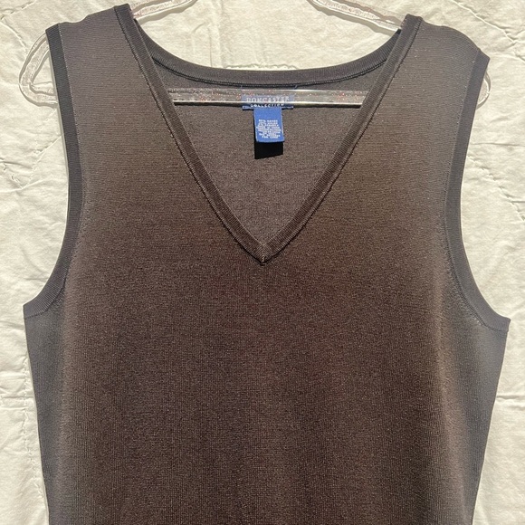 Doncaster Collection Sleeveless Dress Med and Cardigan Small, Color Dark Brown - Picture 9 of 14